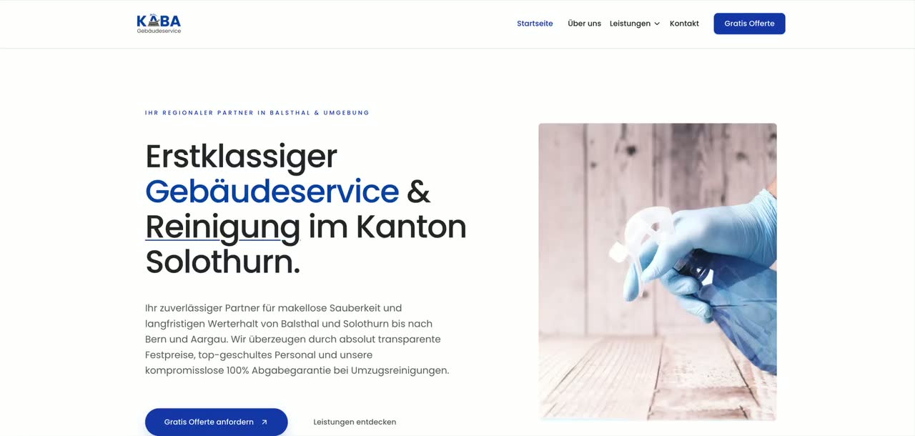 Statische Vorschau der Website von KABA Gebäudeservice